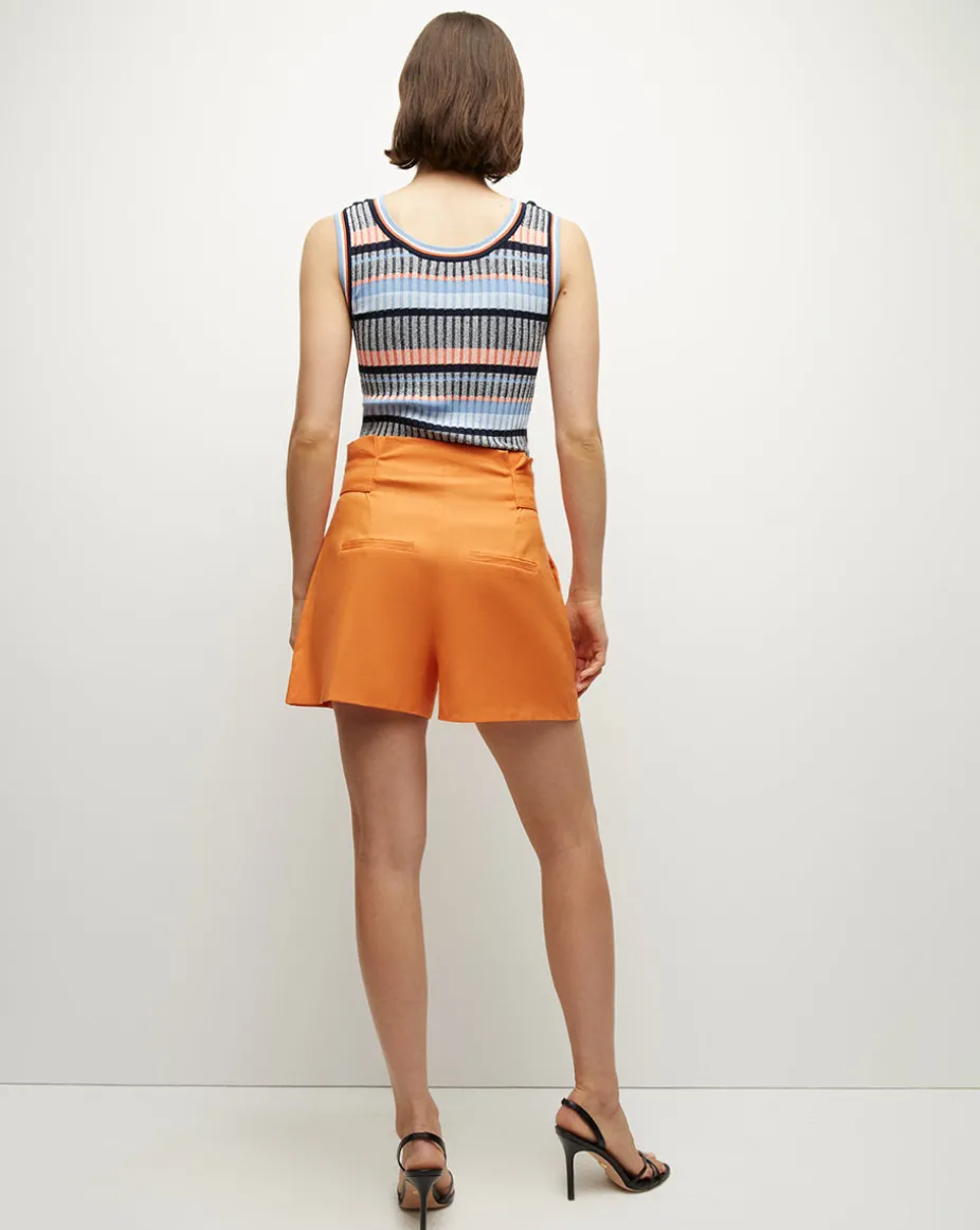 Franzi Stretch-Linen Short in Orange