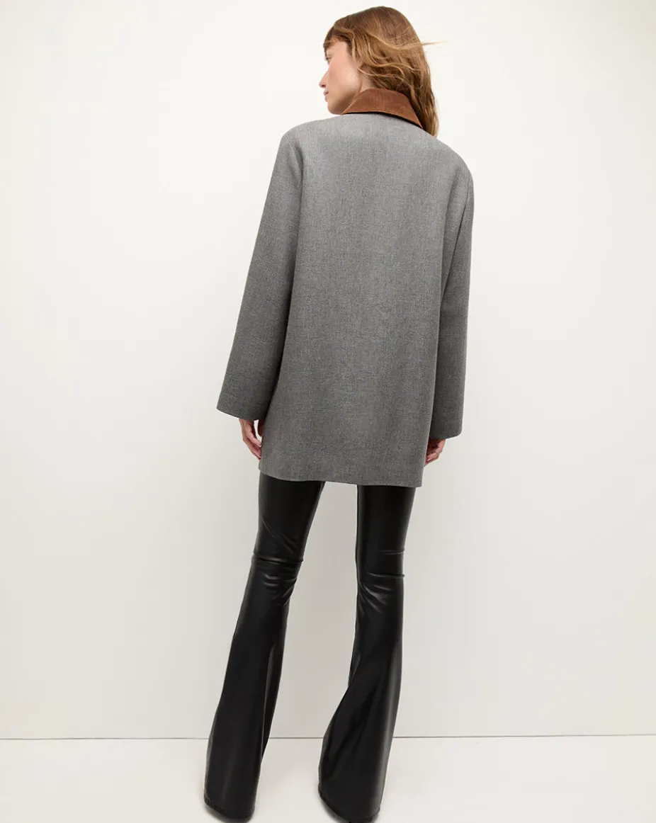 Freya Wool Blend Dickey Coat in Heather Grey