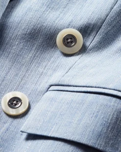 Gaya Metallic Pinstripe Dickey Jacket in Blue Oasis