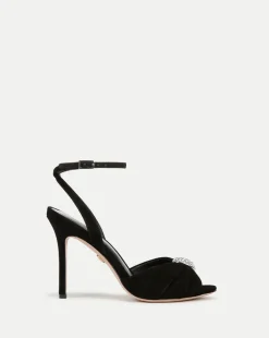 Genevieve Peep-Toe Sandal in Black x Poppy Delevingne
