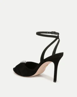 Genevieve Peep-Toe Sandal in Black x Poppy Delevingne