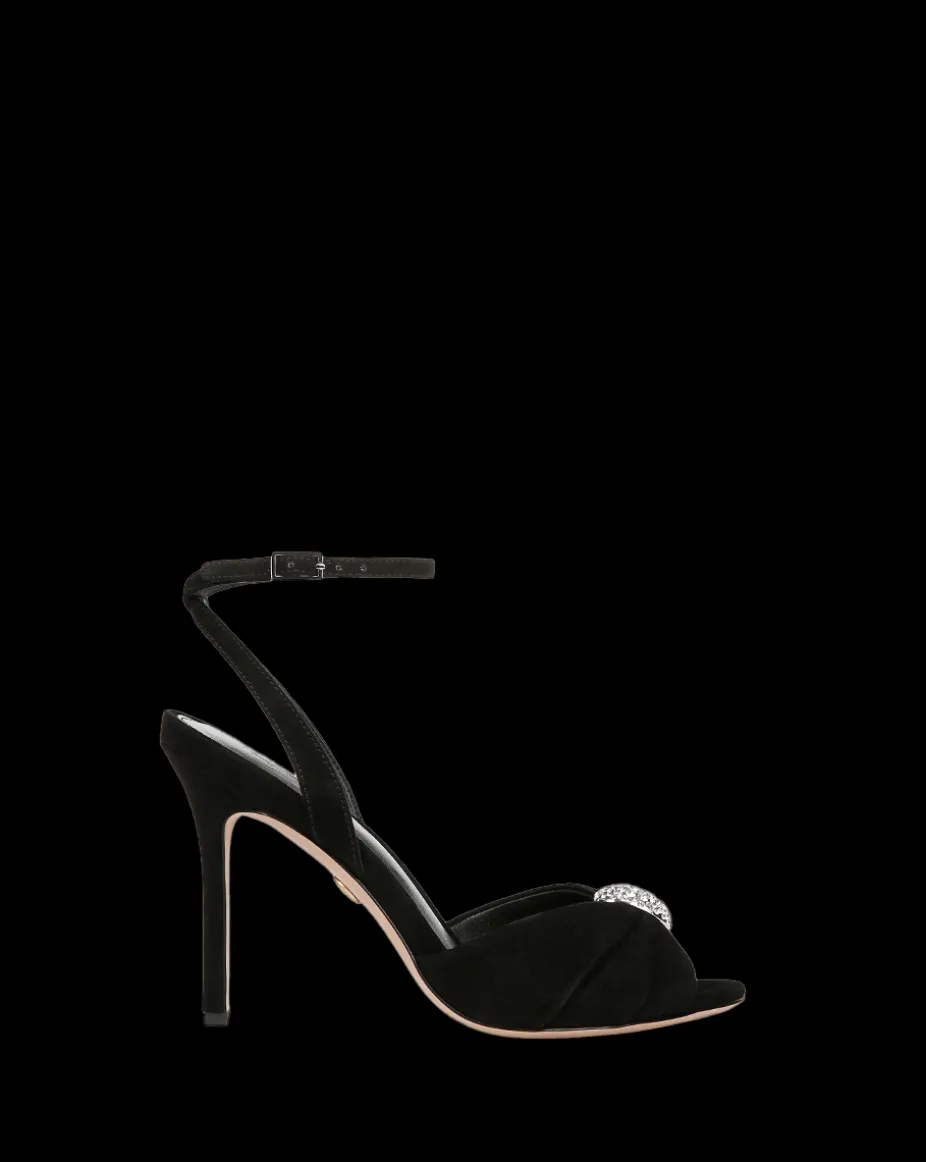 Genevieve Peep-Toe Sandal in Black x Poppy Delevingne