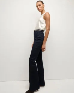 Gracie Belted Denim Pant in Dark Wash