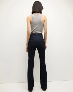 Gracie Belted Denim Pant in Dark Wash