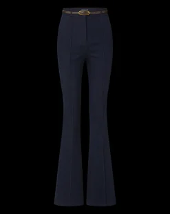 Gracie Belted Denim Pant in Dark Wash