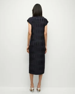 Gramercy Pleated Dress in Navy