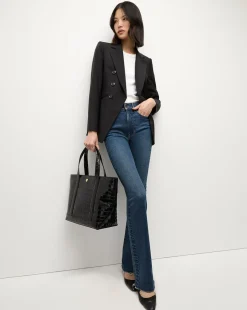 Grand Croc-Embossed Goody Bag in Black