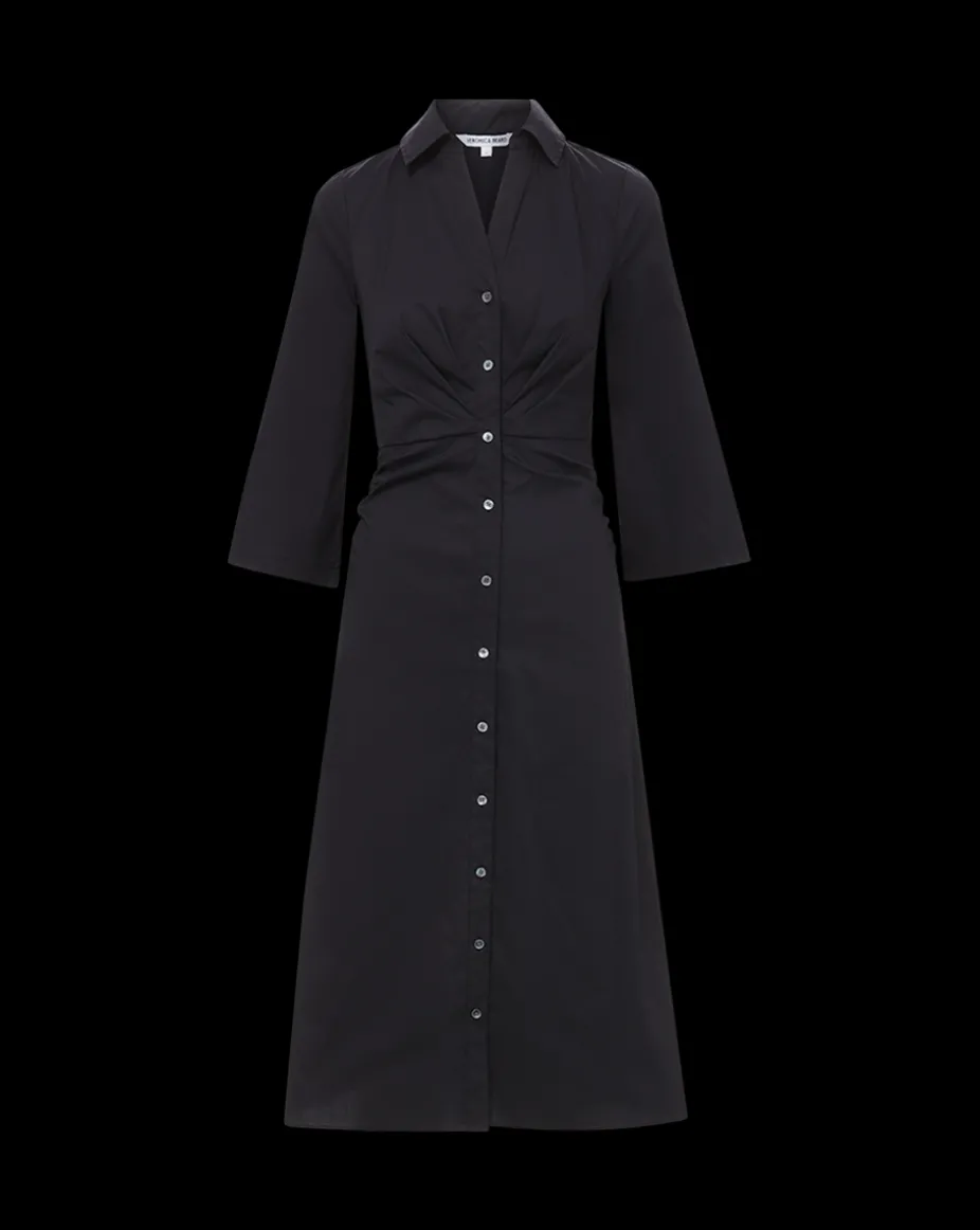 Haydon Poplin Shirtdress in Black