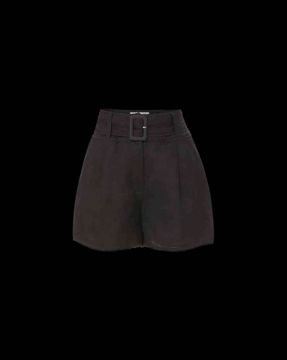 Hobbes Stretch-Linen Short in Black
