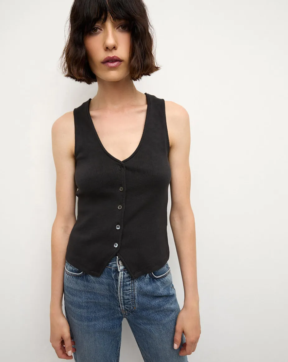 Hoorne Vest Tank Top in Black