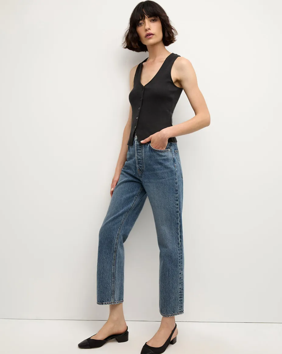 Hoorne Vest Tank Top in Black