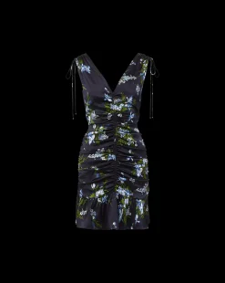 Jackson Stretch-Silk Dress in Navy Multi