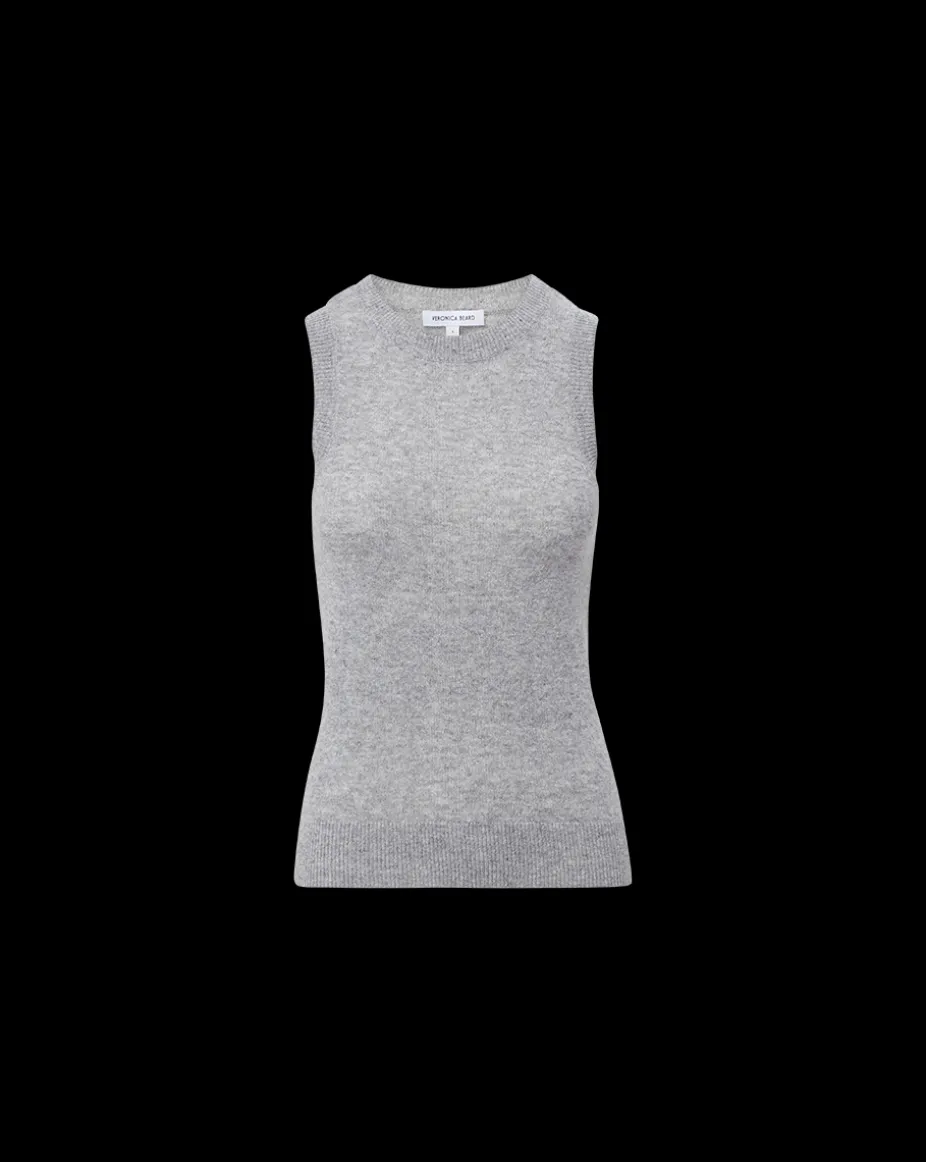 Jerrel Cashmere Tank Top in Heather Grey