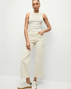 Jerrel Striped Cashmere Tank in Ivory/Heather Grey