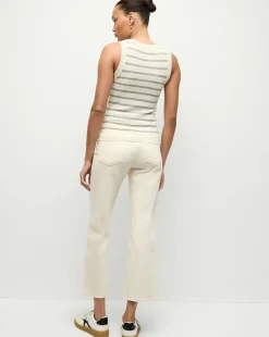 Jerrel Striped Cashmere Tank in Ivory/Heather Grey