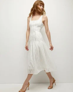 Jolie Cotton Eyelet Dress in White