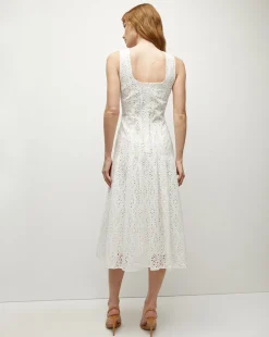 Jolie Cotton Eyelet Dress in White