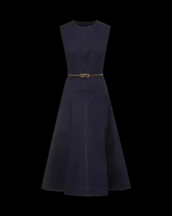 Karrigan Denim Midi Dress in Dark Wash