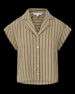 Kasa Pinstripe Button-Down Top