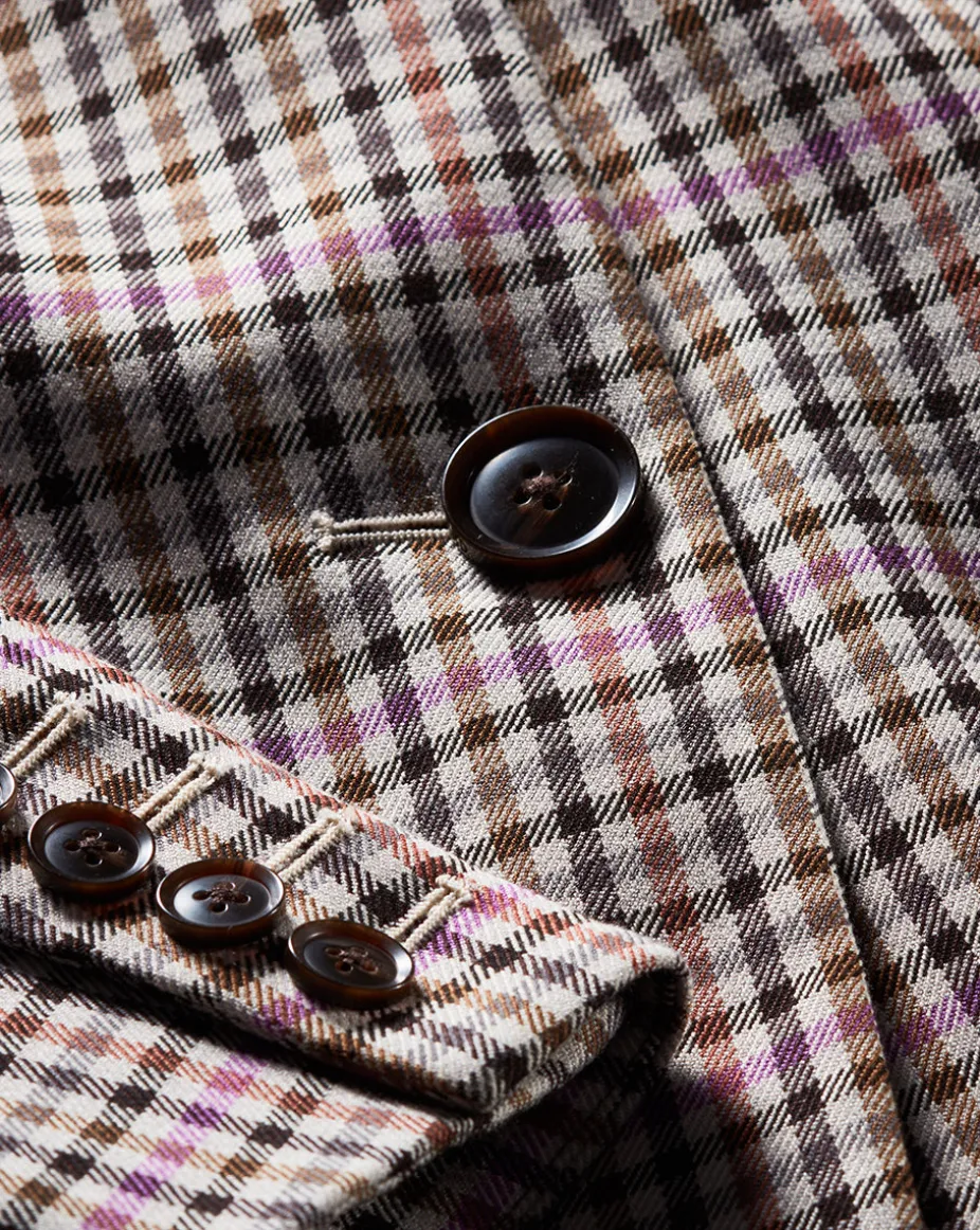 Katie Plaid Dickey Jacket in Oat, Pink & Red Check