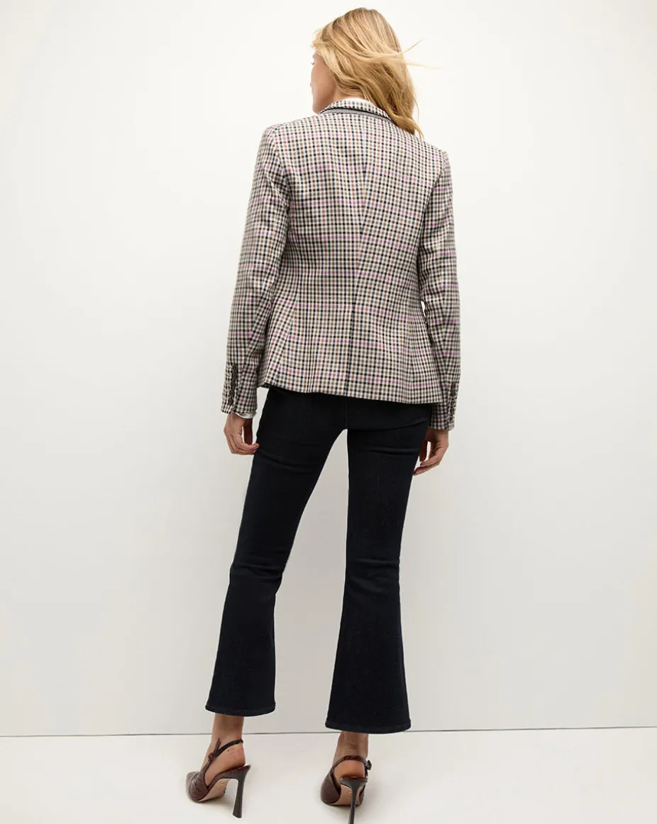 Katie Plaid Dickey Jacket in Oat, Pink & Red Check