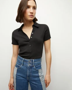 Kearney Button-Down Tee in Black