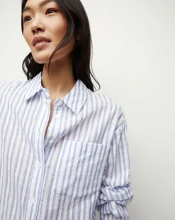 Keiko Button-Down Shirt in Blue/White