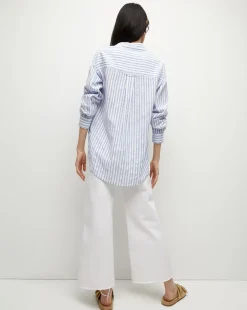 Keiko Button-Down Shirt in Blue/White