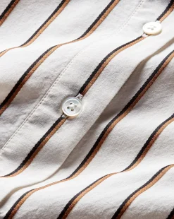 Keiko Stretch-Cotton Shirt in Striped Ivory