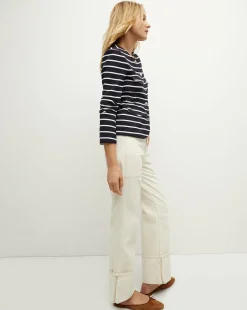 Kensington Knit Jacket in Navy/White