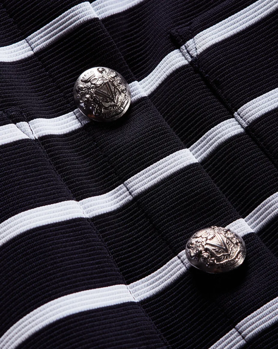 Kensington Knit Jacket in Navy/White