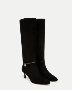 Kenzie Mid-Heel Tall Boot Wide-Calf in Black