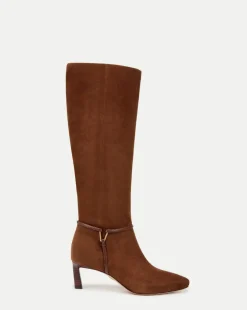Kenzie Mid-Heel Tall Boot Wide-Calf in Cedar
