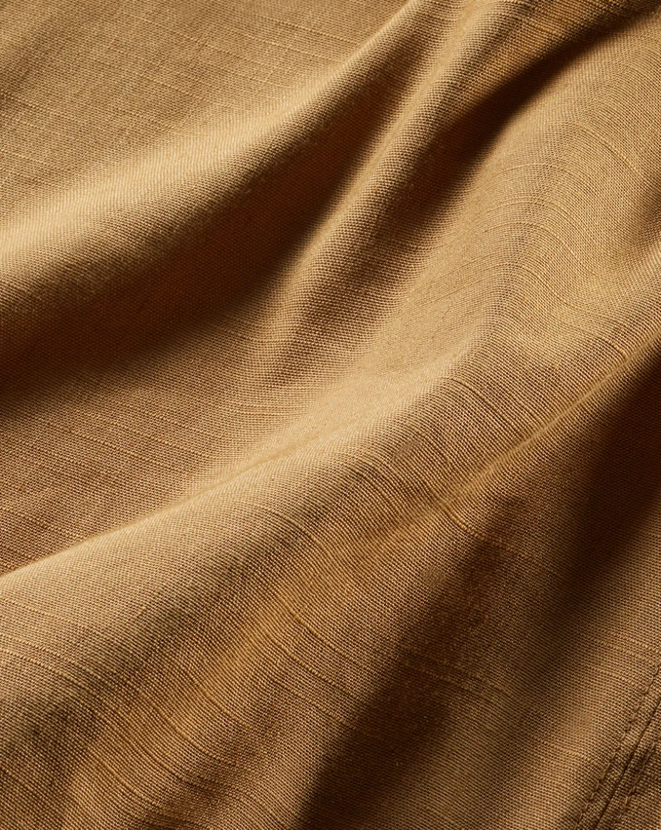 Khaki Linen A-Line Skirt