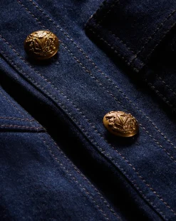 Koulis Mini Denim Dress in Dark Wash