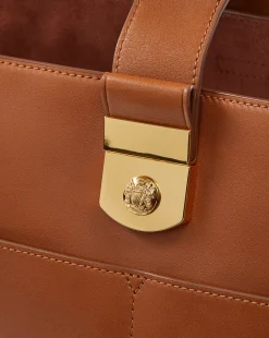 Large Crest Lock Bucket Bag in Hazelwood