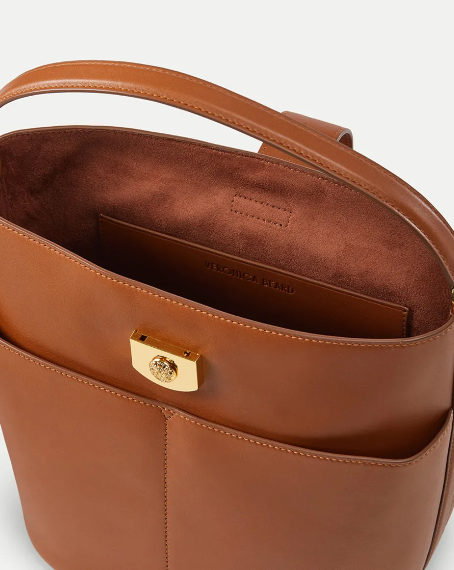 Large Crest Lock Bucket Bag in Hazelwood