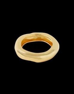 Large Molten Gold Bangle Bracelet in Gold