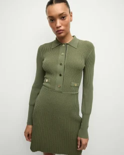 Lauper Sweater Dress in Stone Army