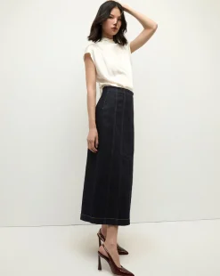 Leilany High Neck Silk Top in Ivory