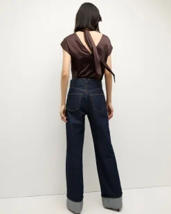 Leilany Silk Top in Dark Chocolate