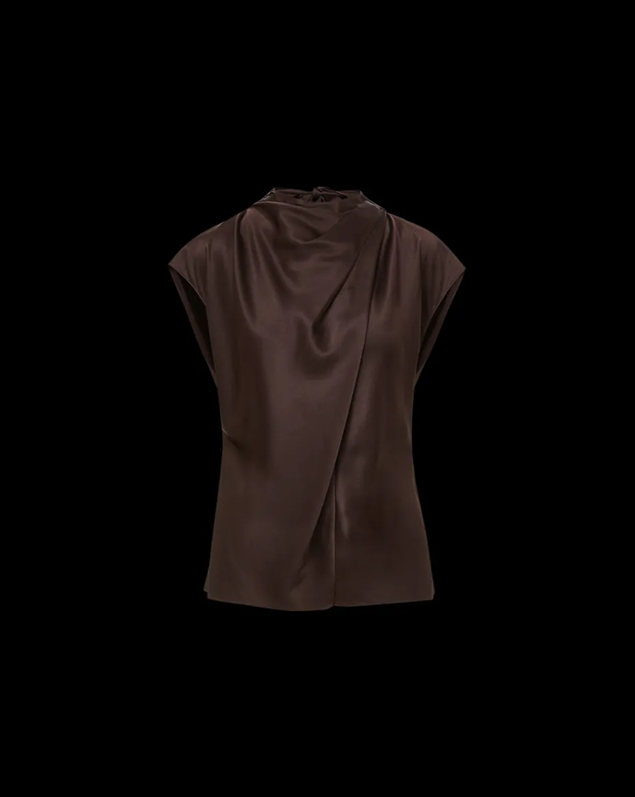 Leilany Silk Top in Dark Chocolate