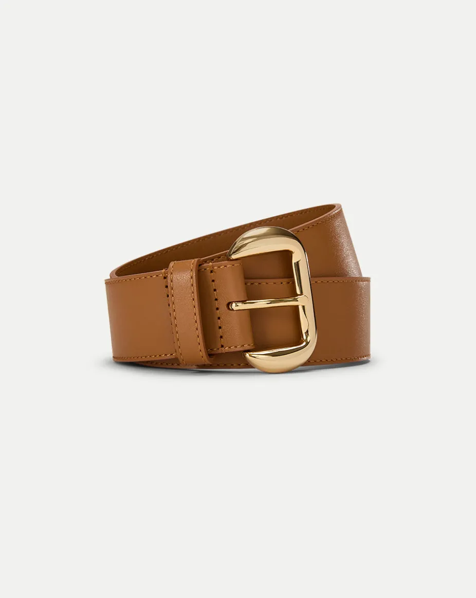 Lidia Leather Belt in Tan