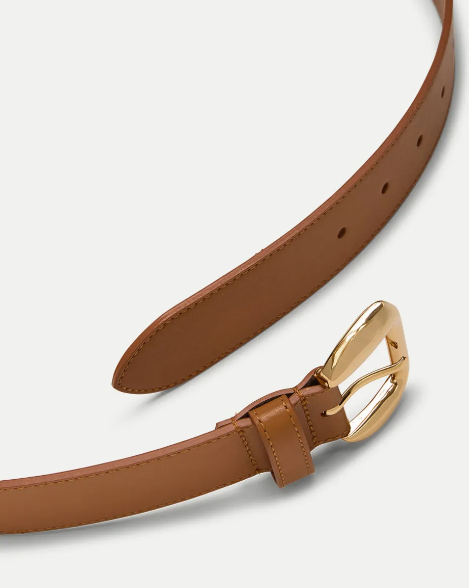 Lidia Leather Belt in Tan
