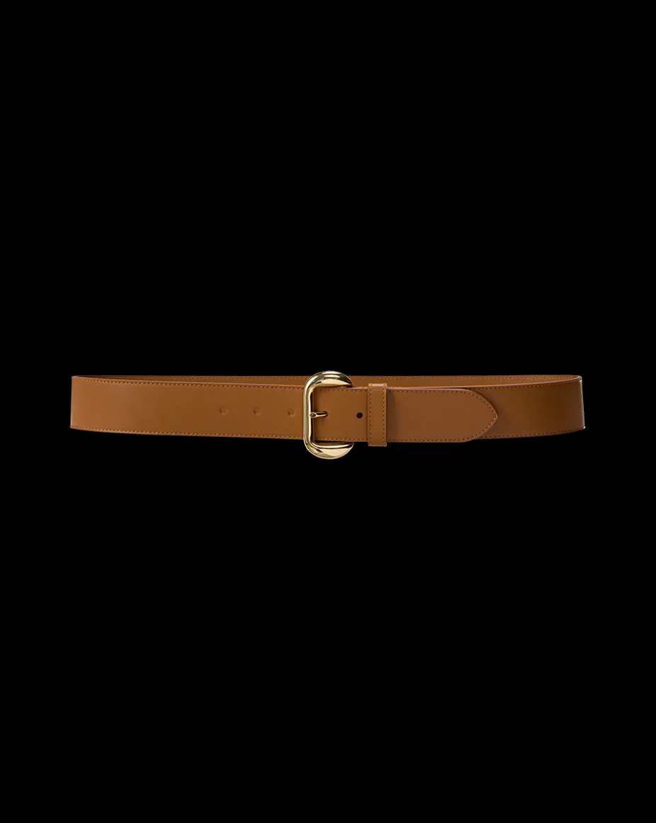 Lidia Leather Belt in Tan