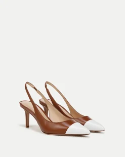 Liliana Leather Slingback Pump in Caramel/Coconut