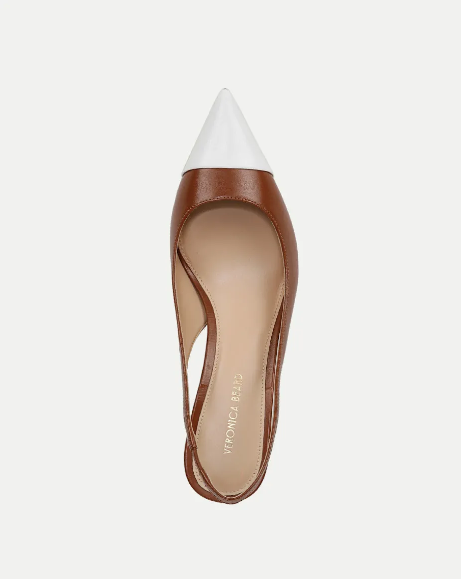 Liliana Leather Slingback Pump in Caramel/Coconut