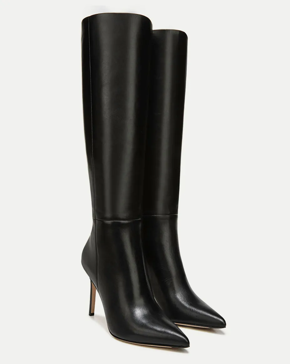 Lisa Leather Tall Boot Wide-Calf