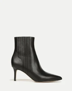 Lisa Mid-Heel Leather Bootie