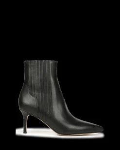 Lisa Mid-Heel Leather Bootie